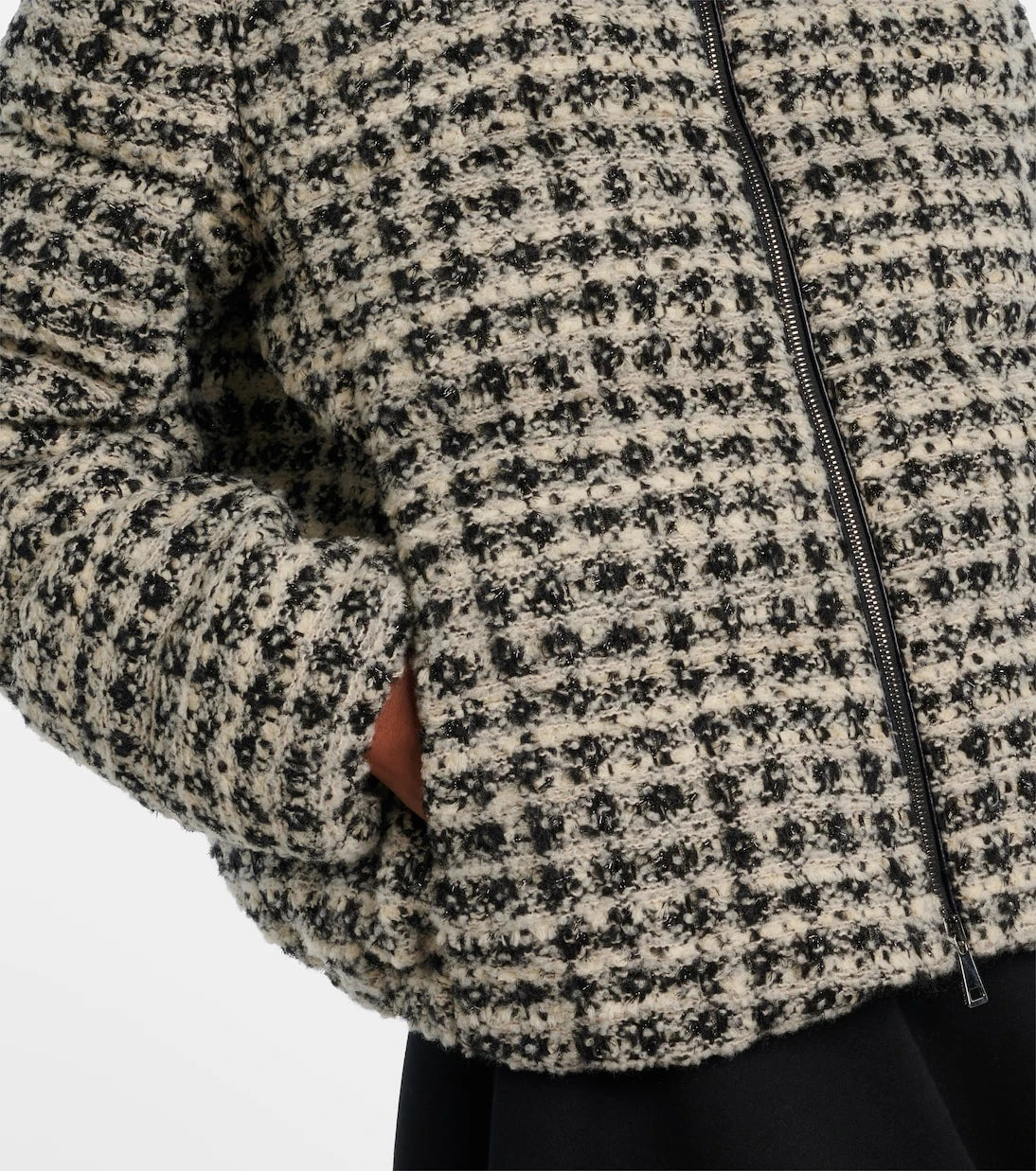 Moncler - سترة Andronne المنتفخة من صوف التويد المخلوط