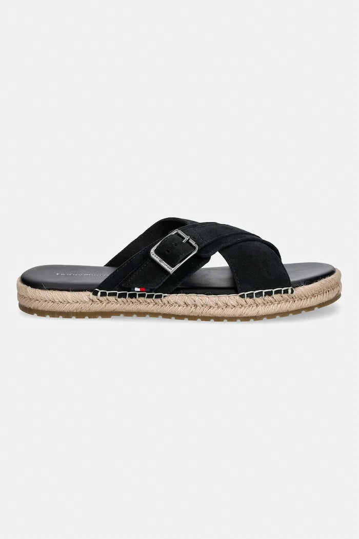 Tommy Hilfiger чехли мъжки от велур FLEX JUTTE BUCKLE SDE SANDAL