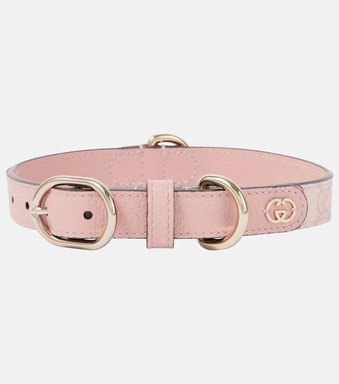 Gucci - GG leather-trimmed dog collar