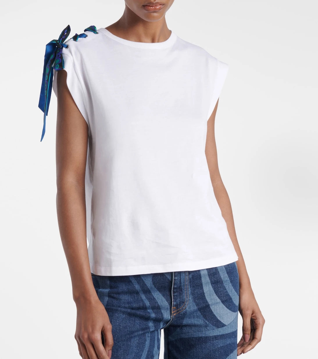 Pucci - تي شيرت قطن بتفاصيل إيريد
