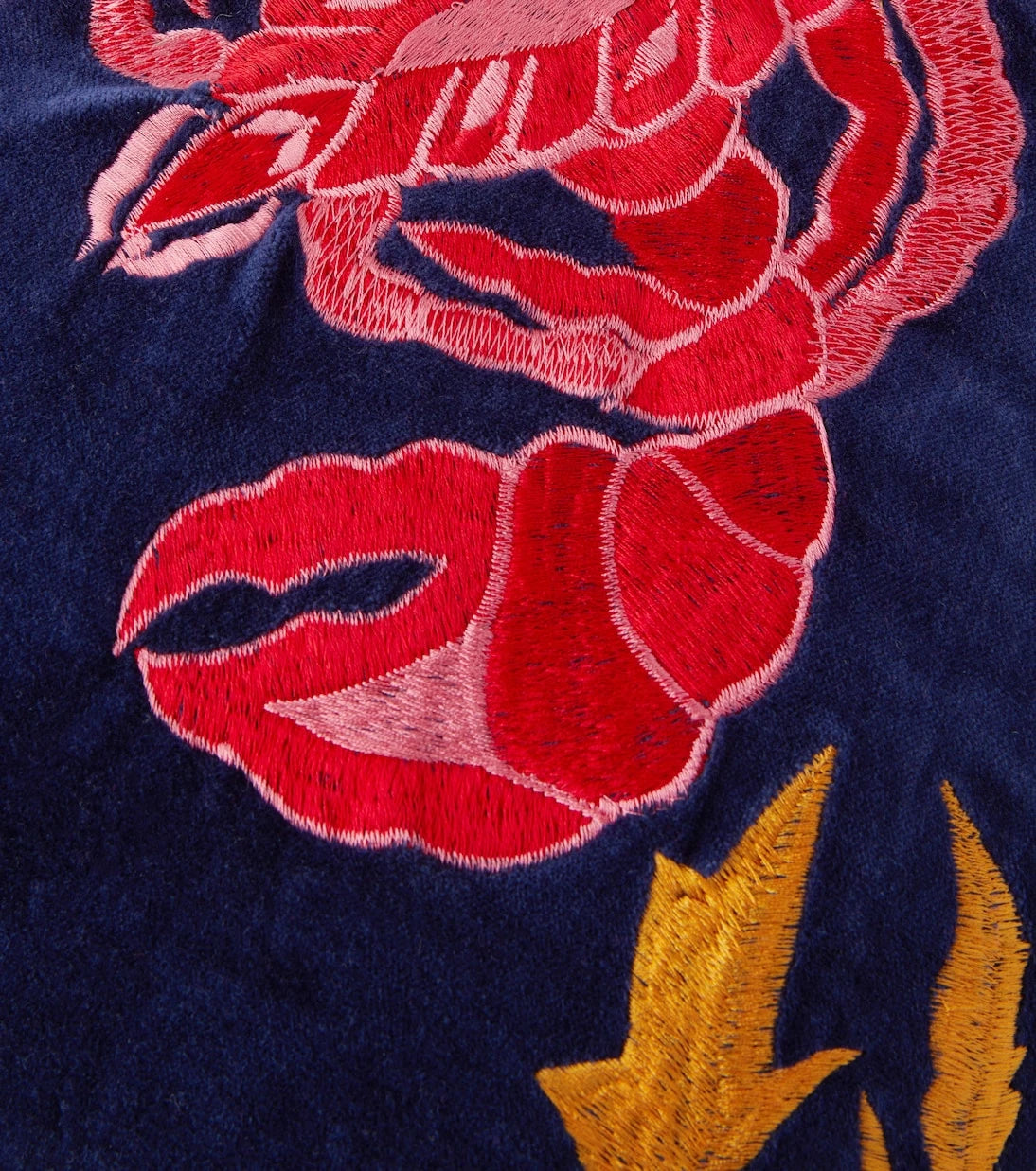 Les-Ottomans - Rock lobster embroidered cushion