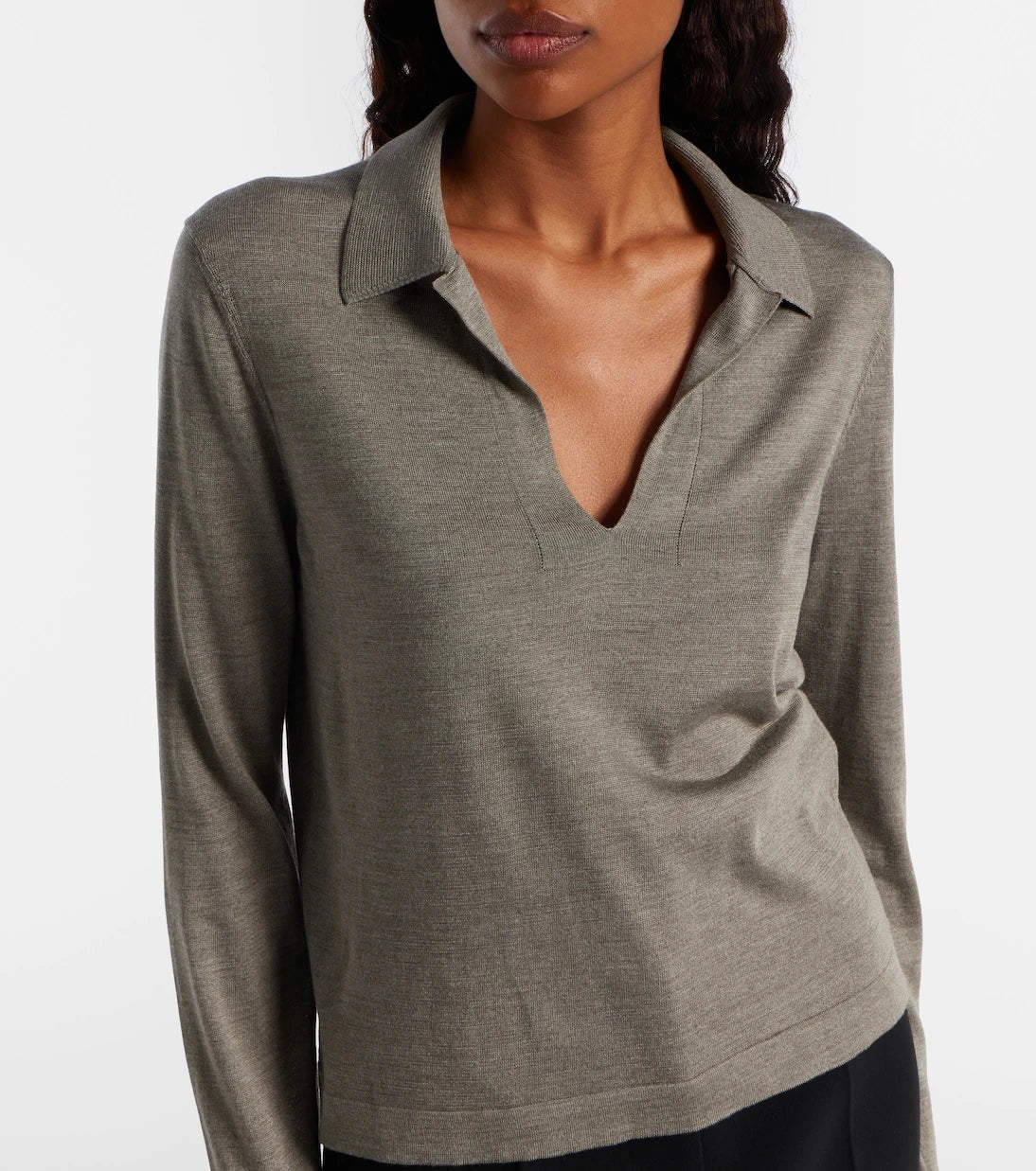 Khaite - Mikel silk polo sweater