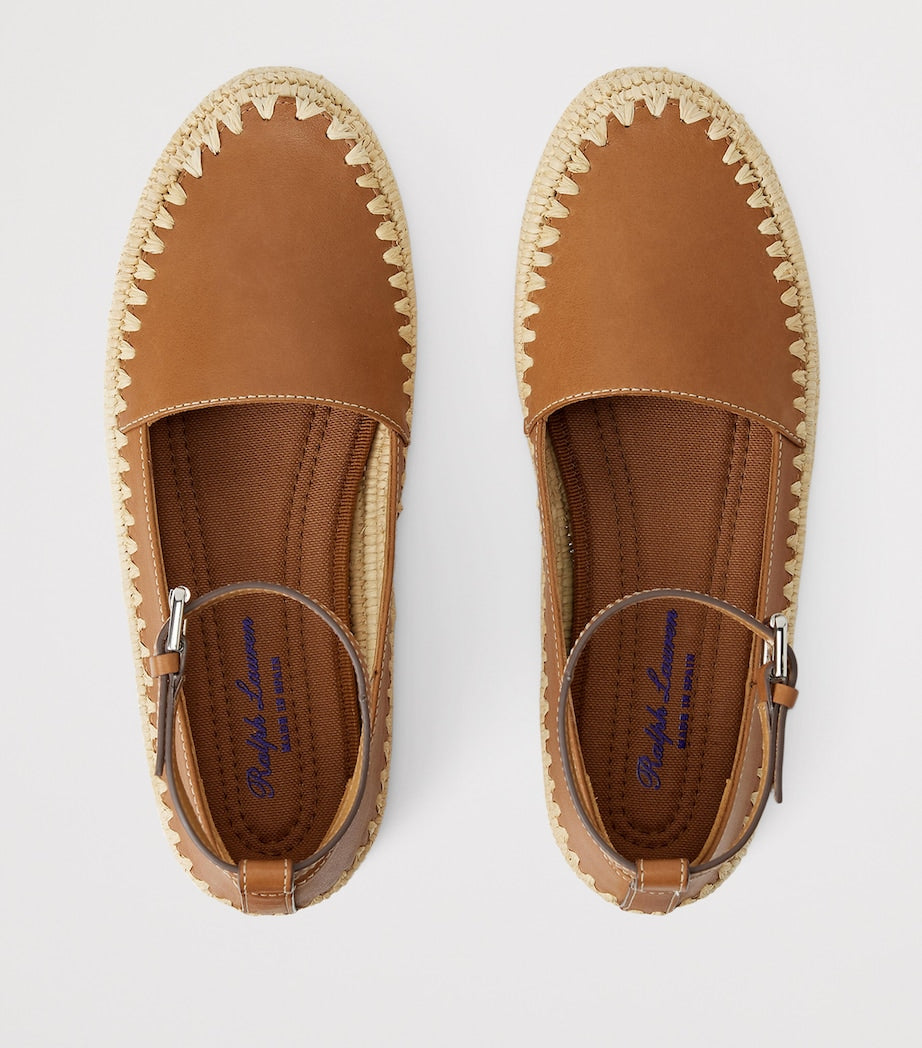 Gold Calf Leather Barlowe Wedge Espadrilles 110