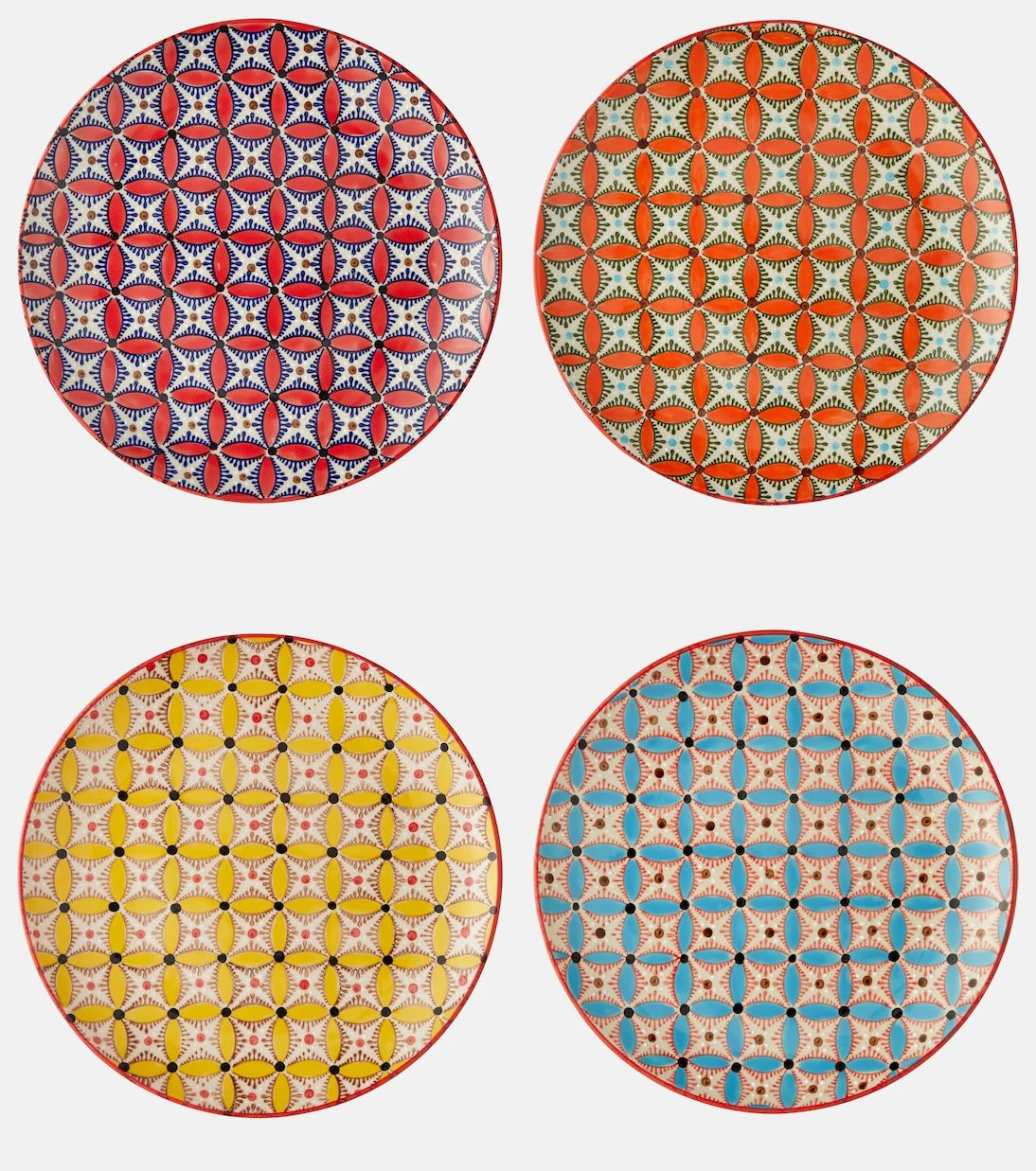 Polspotten - Hippy set of 4 ceramic dinner plates
