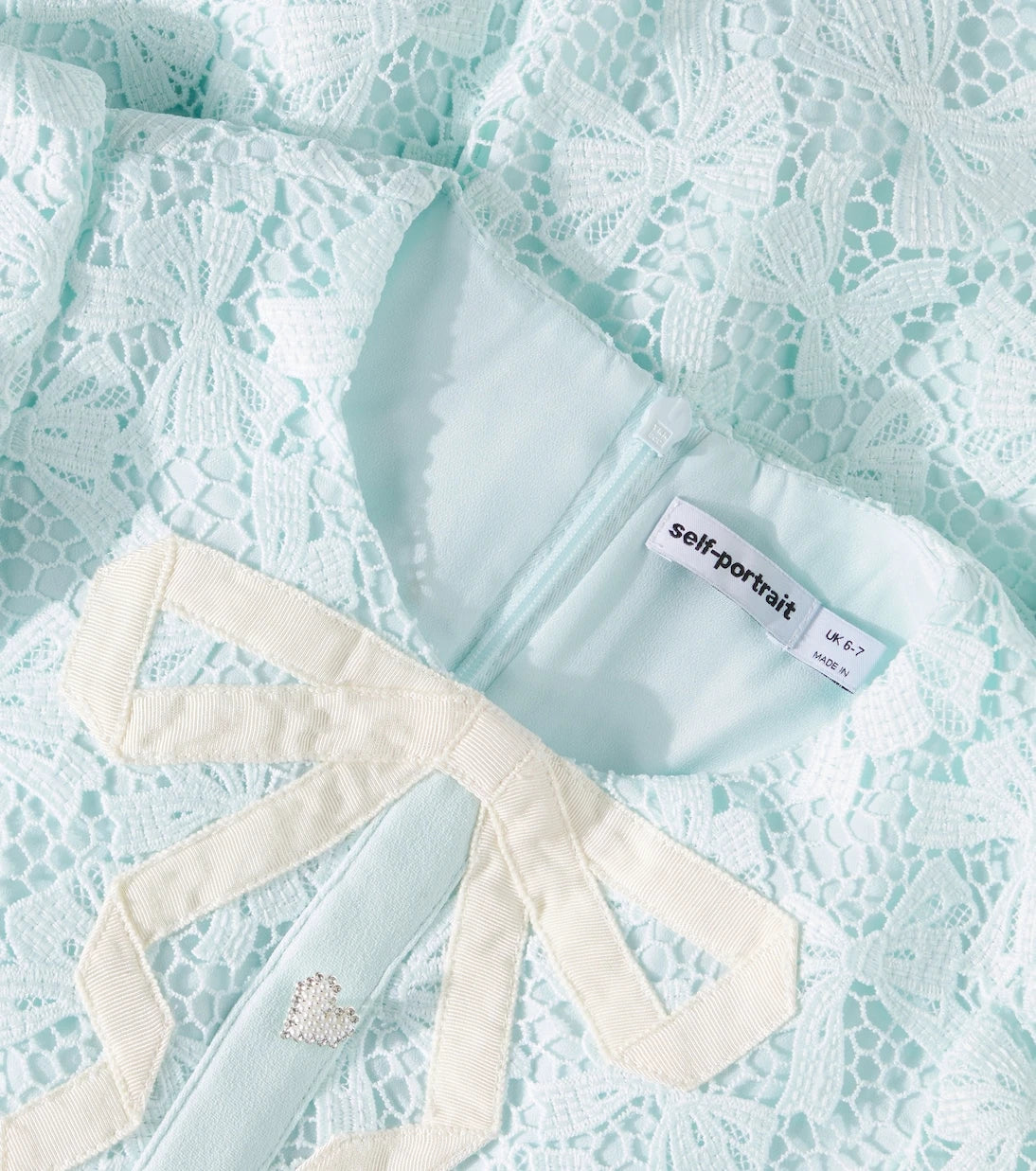 Self-Portrait Kids - Bow lace dress