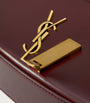 Saint Laurent Burgundy Mini Leather Flap Shoulder Bag