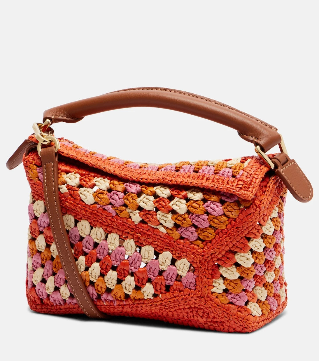Loewe - Paula's Ibiza Puzzle Mini raffia top-handle bag