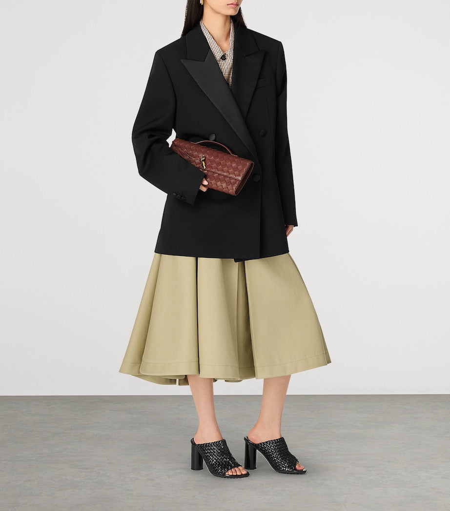 Bottega Veneta Brown Mini Lambskin Andiamo Clutch Bag