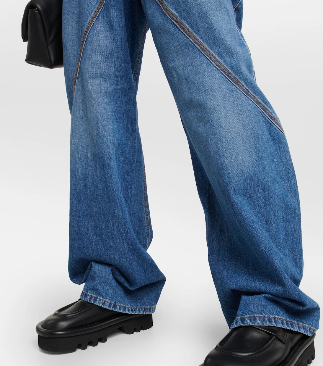 JW Anderson - Twisted embroidered wide-leg jeans
