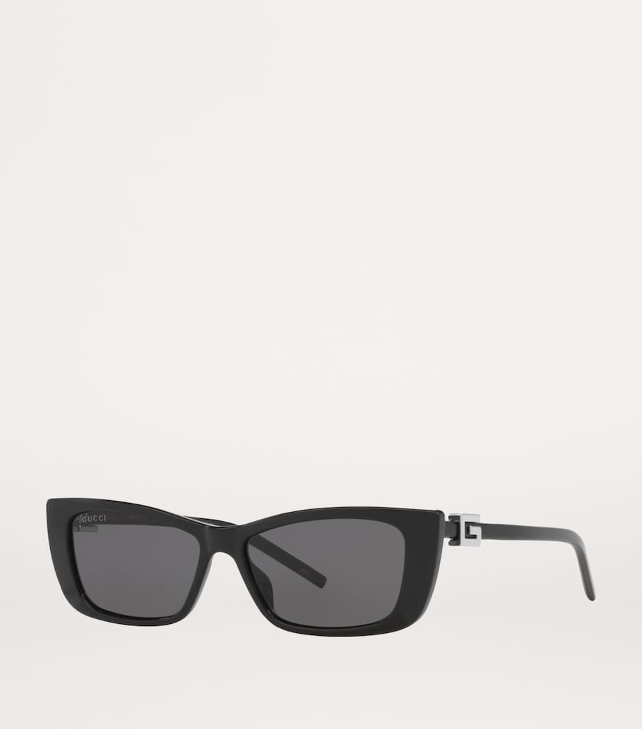 Black Slim Cat-Eye Sunglasses