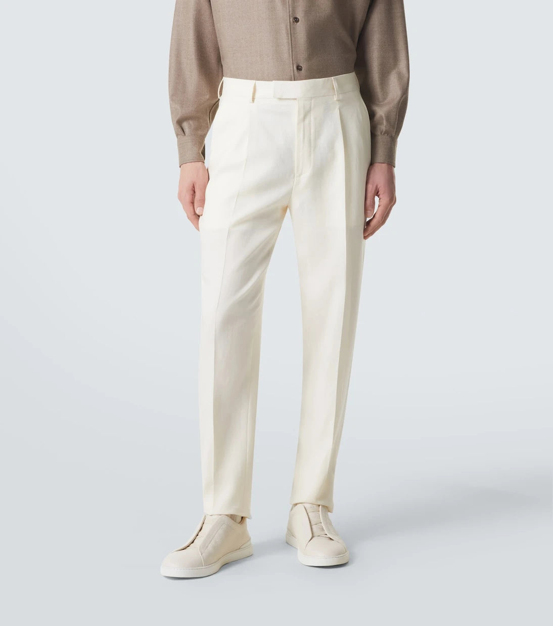 Zegna - Linen straight pants