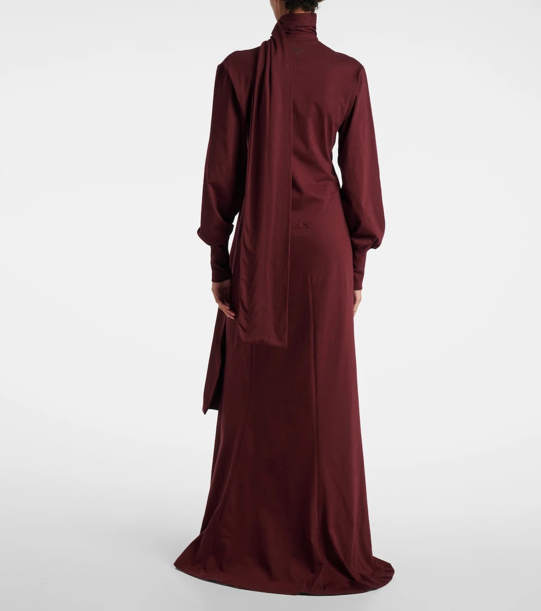 Plan C - Scarf-detail cotton maxi dress