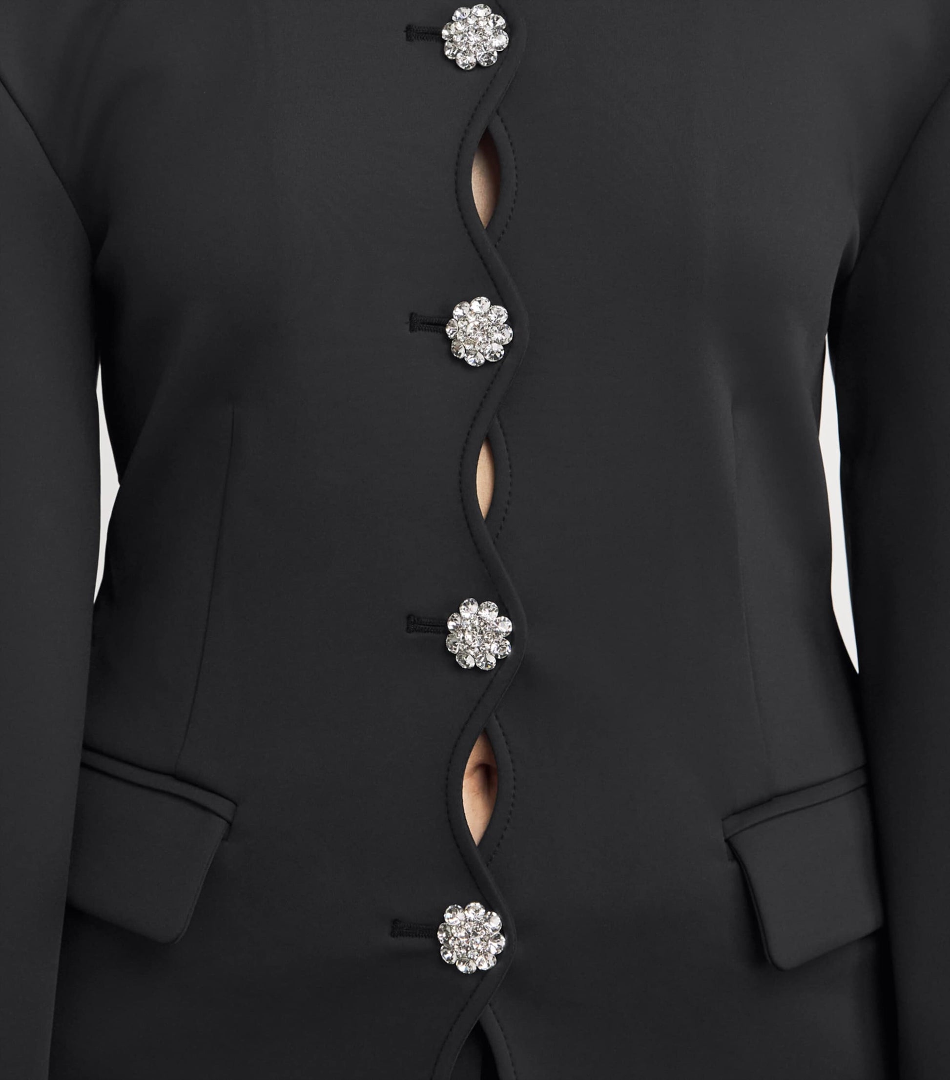 GANNI Black Neoprene Oversized Blazer