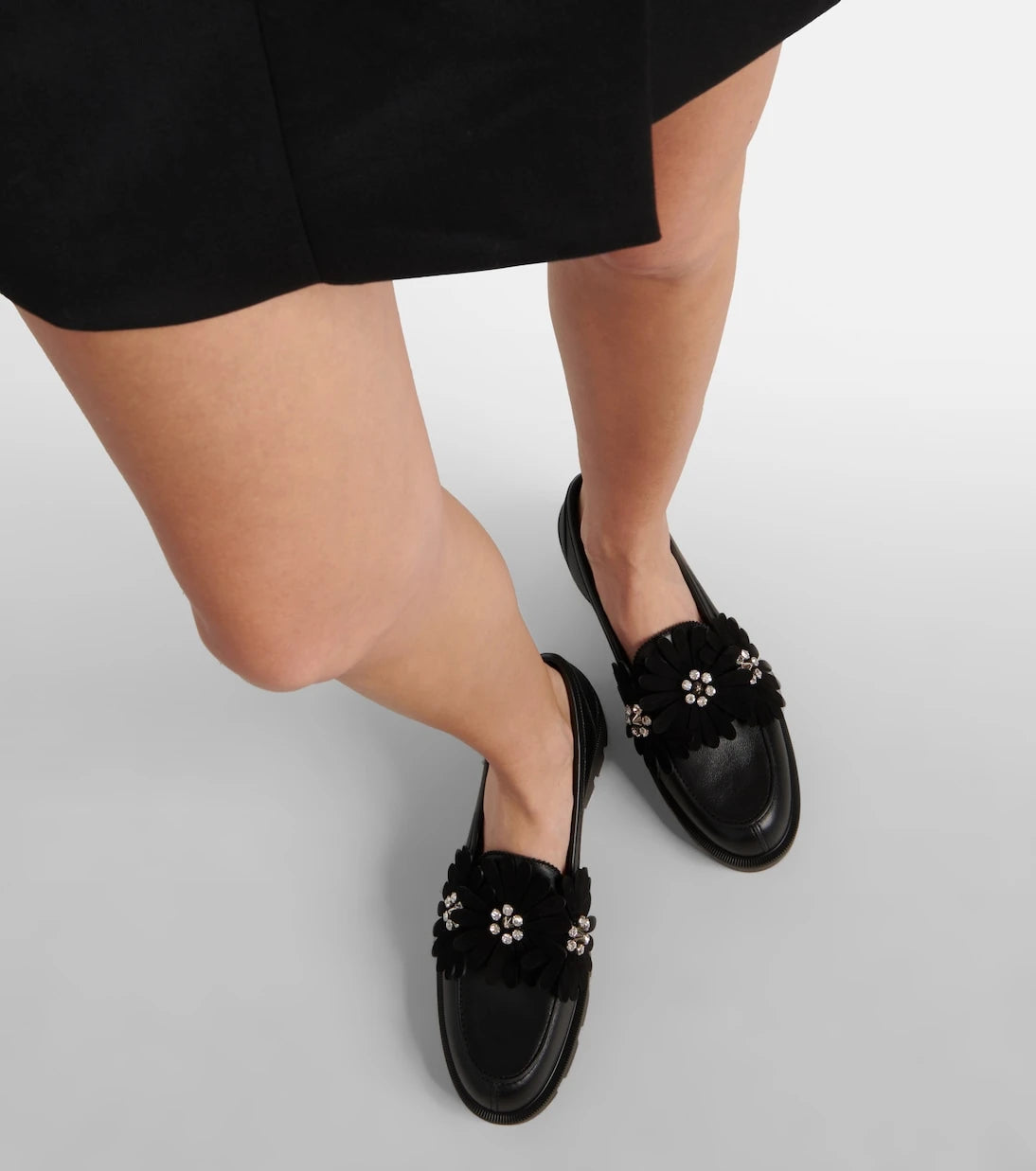 Christian Louboutin - Flora Moc embellished leather loafers