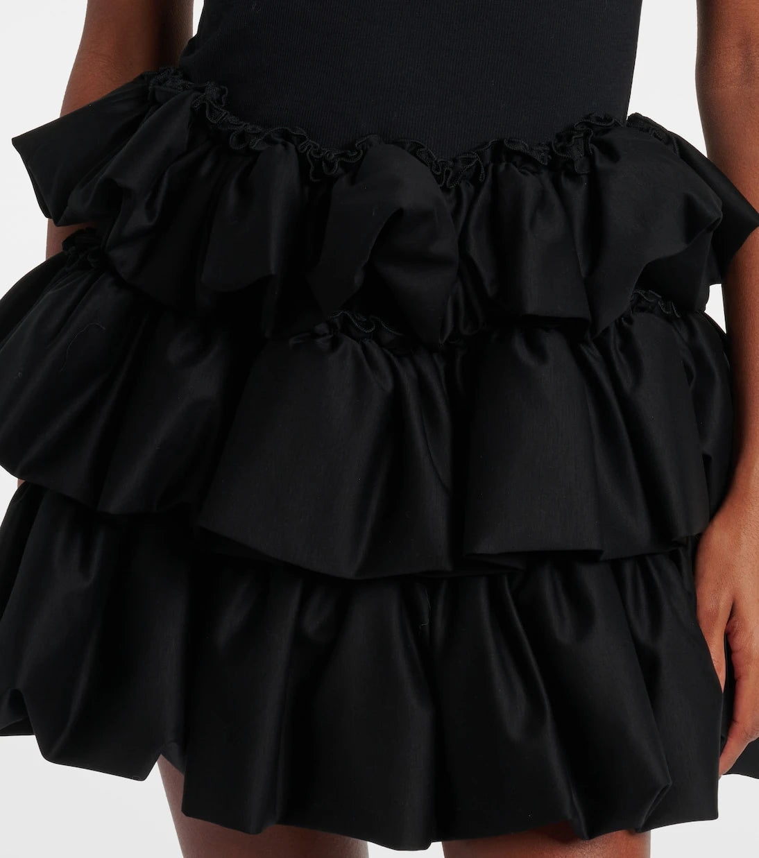 Noir Kei Ninomiya - Tiered cotton miniskirt