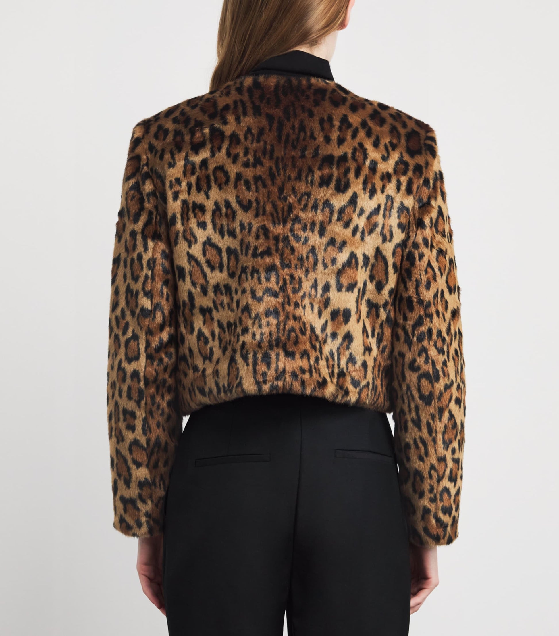 Faux Fur Leopard Print Jacket BIG LEOPARD PRINT