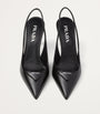 Prada Black Saffiano Leather Slingback Pumps 75