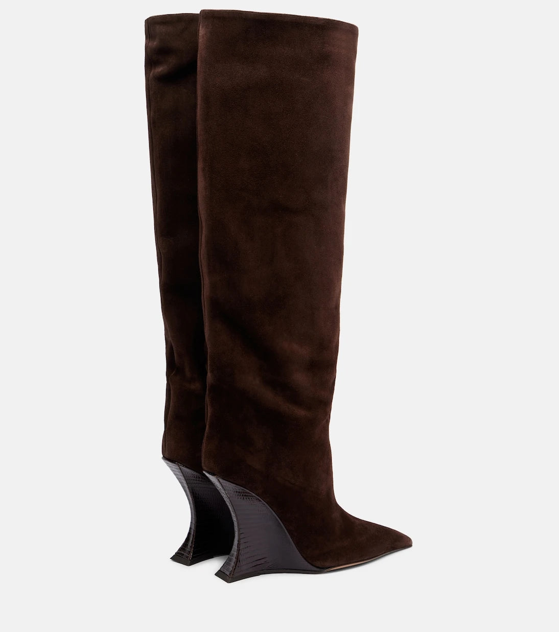 Paris Texas - Nina suede knee-high wedge boots