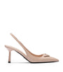 Prada Nude Brushed Leather Slingback Pumps 75