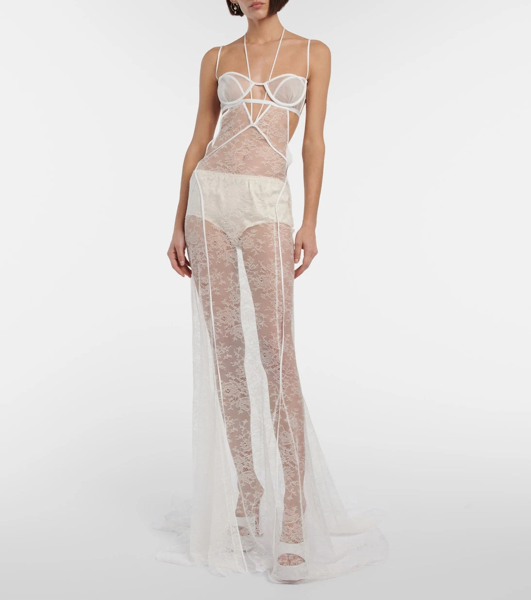 Nensi Dojaka - Bridal halterneck lace gown