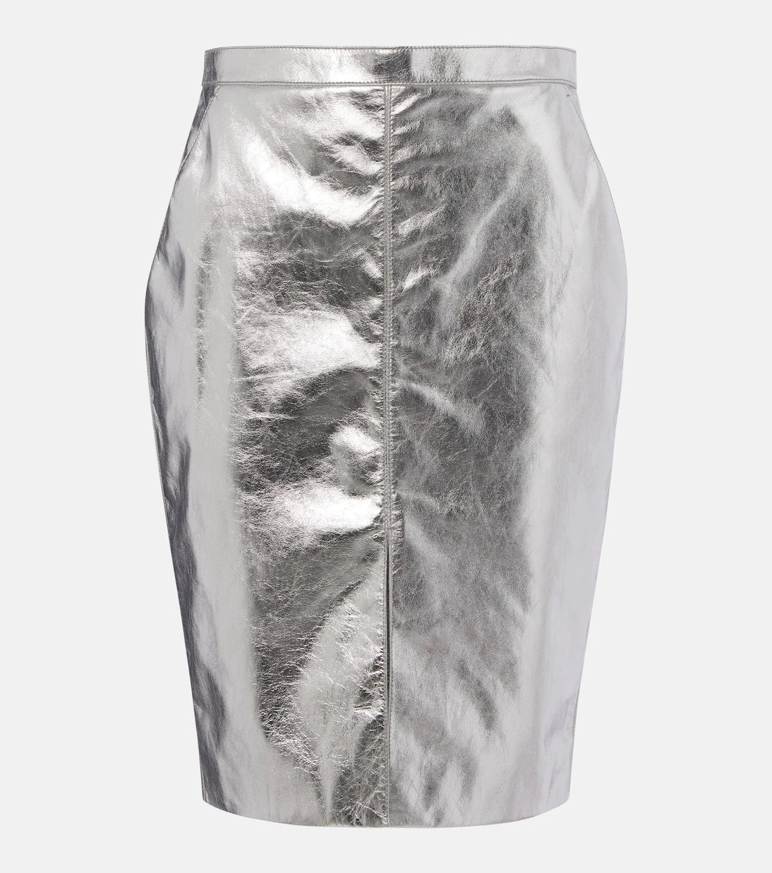 Saint Laurent - Metallic leather pencil skirt