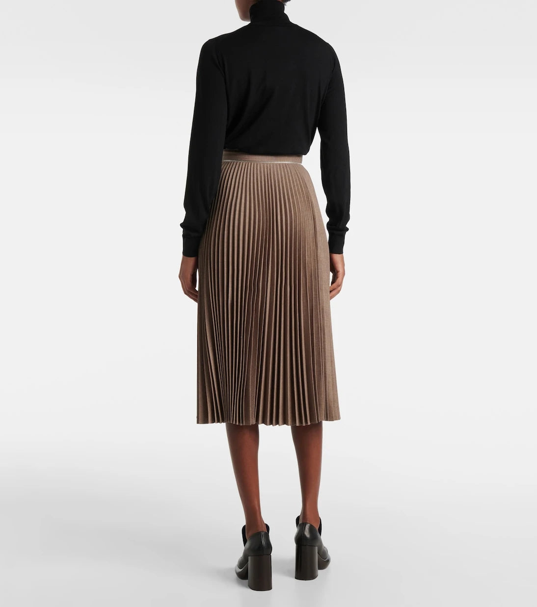 Burberry - Pleated wool midi skirt