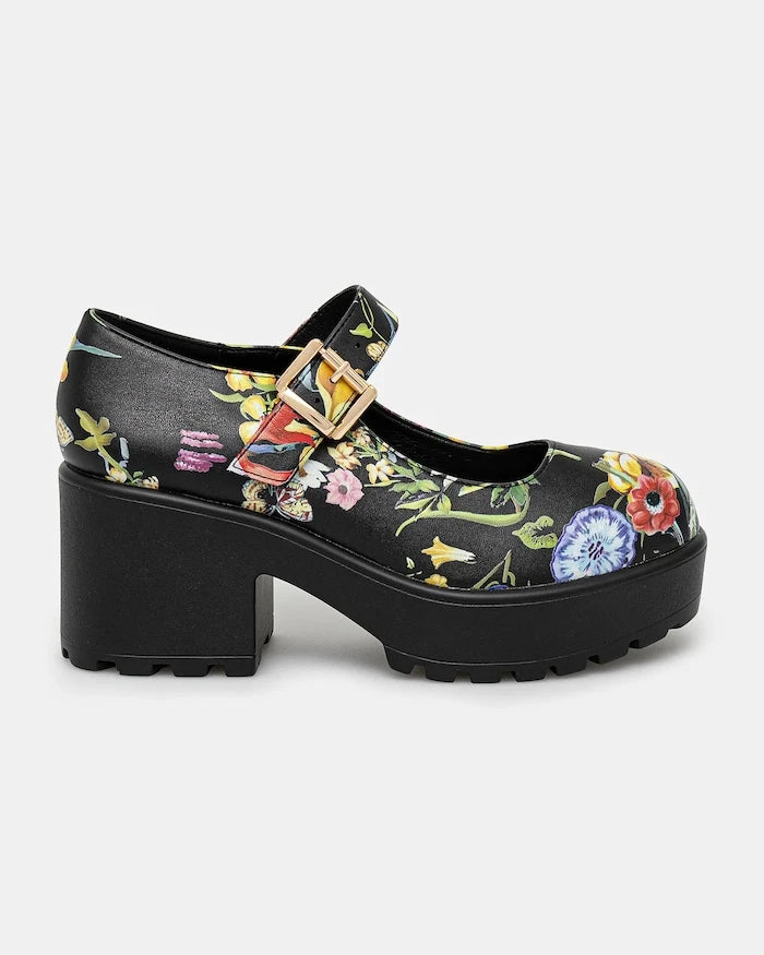 Обувки с дебел ток Koi Footwear TIRA MARY 
JANES ‘FLORAL 
EDITION’