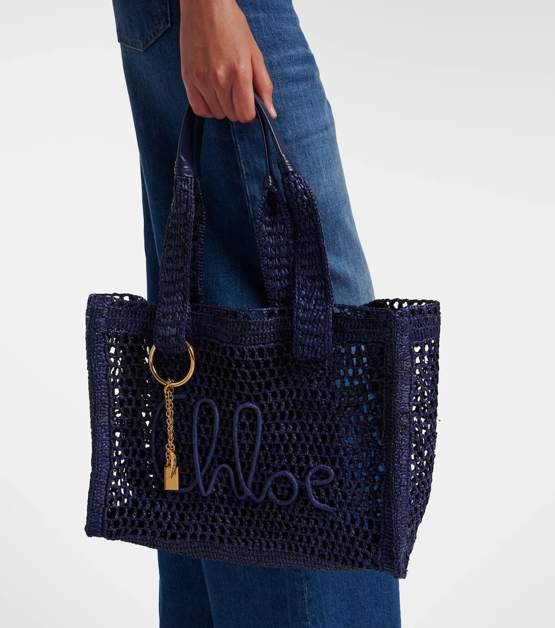 Chloé - Summer Banana East-West raffia tote bag
