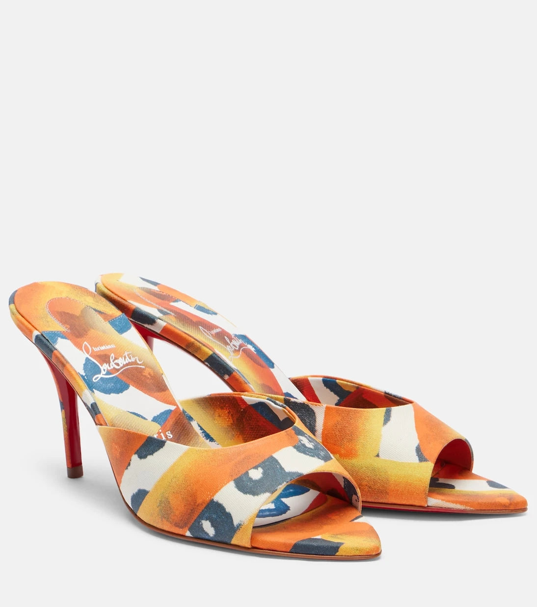 Christian Louboutin - Miss Z 80 coated canvas mules