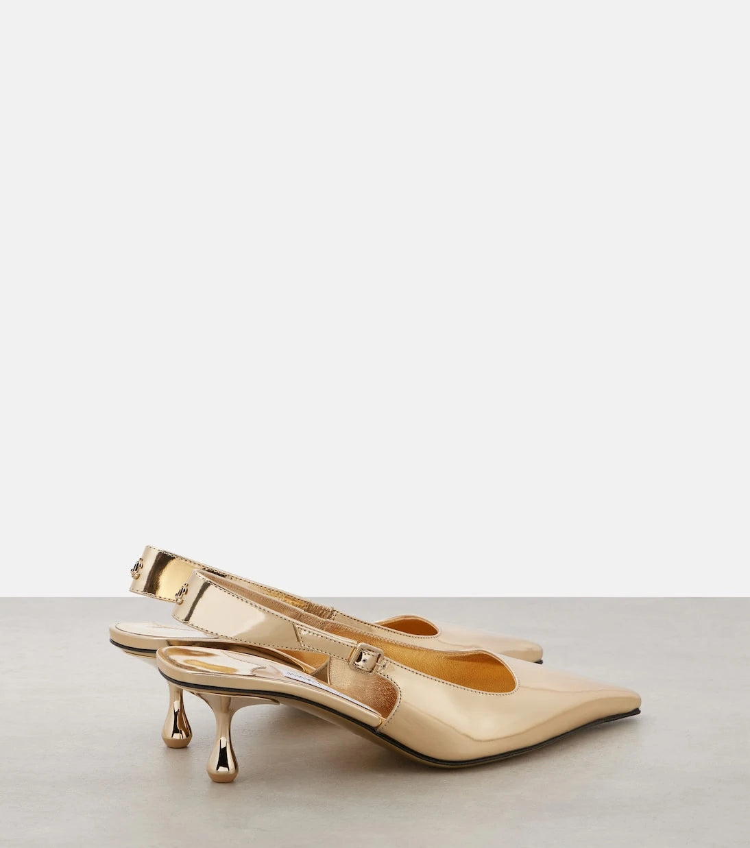 Jimmy Choo - Amel 50 metallic leather slingback pumps