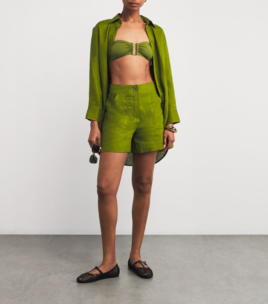 Eres Green Linen Shorts