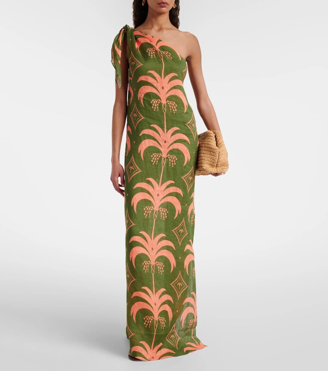 Johanna Ortiz - Asymmetric printed linen maxi dress