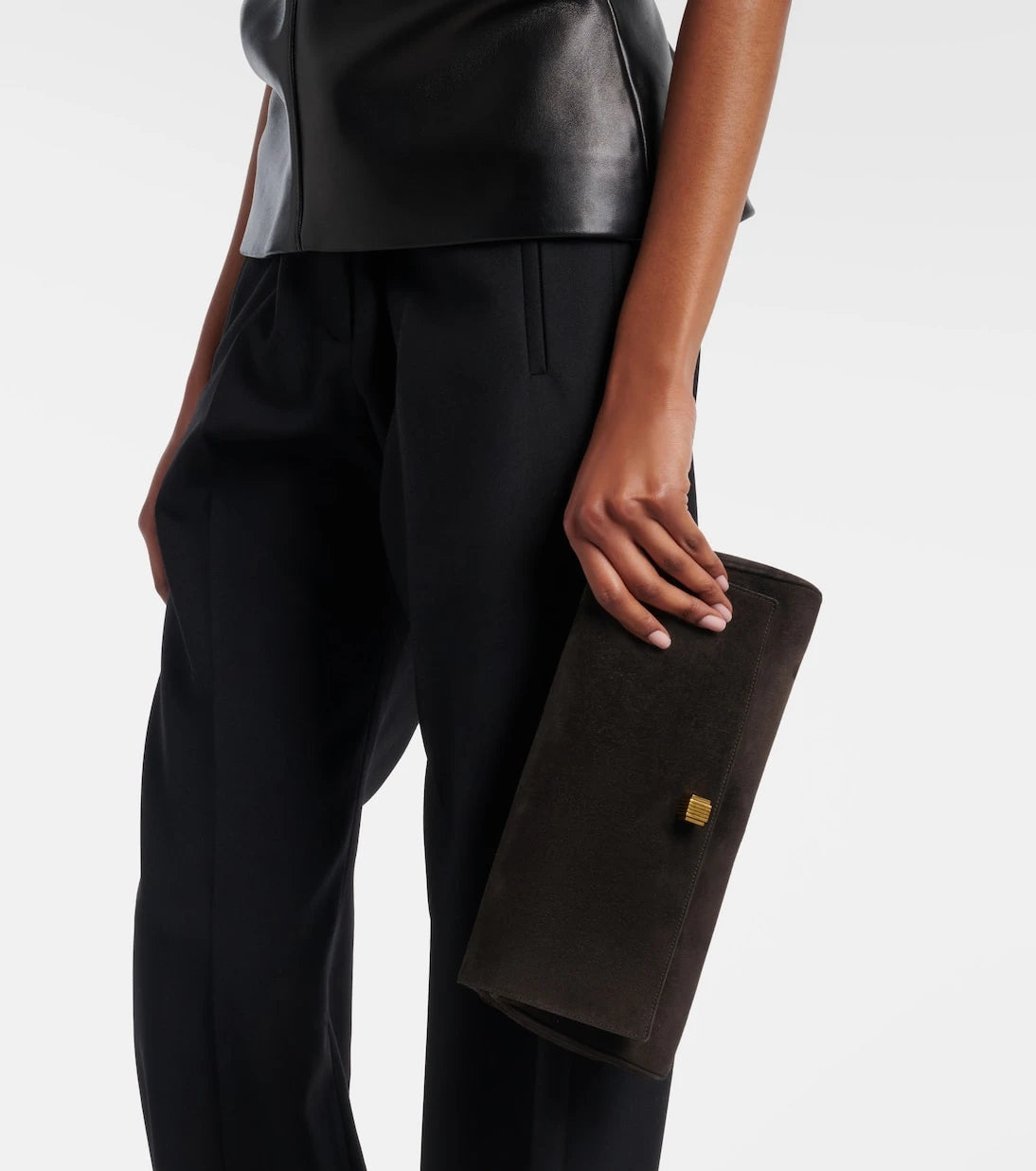 Khaite - Audrey suede clutch