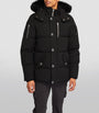 Black Shearling-Collar Puffer Jacket