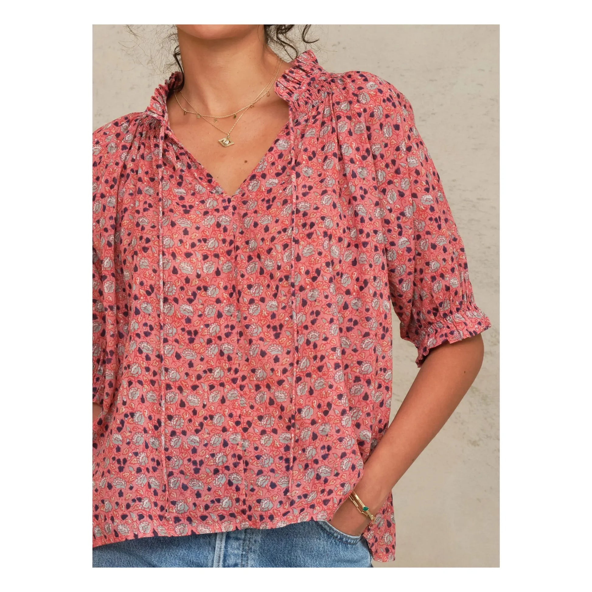 M.A.B.E. - Darla Cotton blouse | Pink