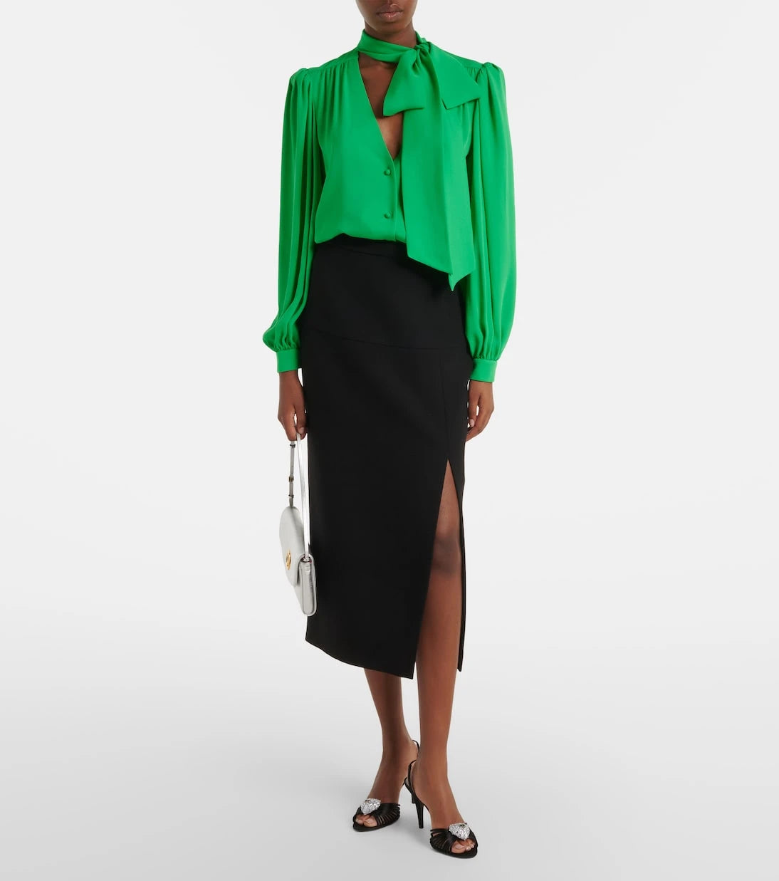 Valentino - Tie-neck silk georgette blouse