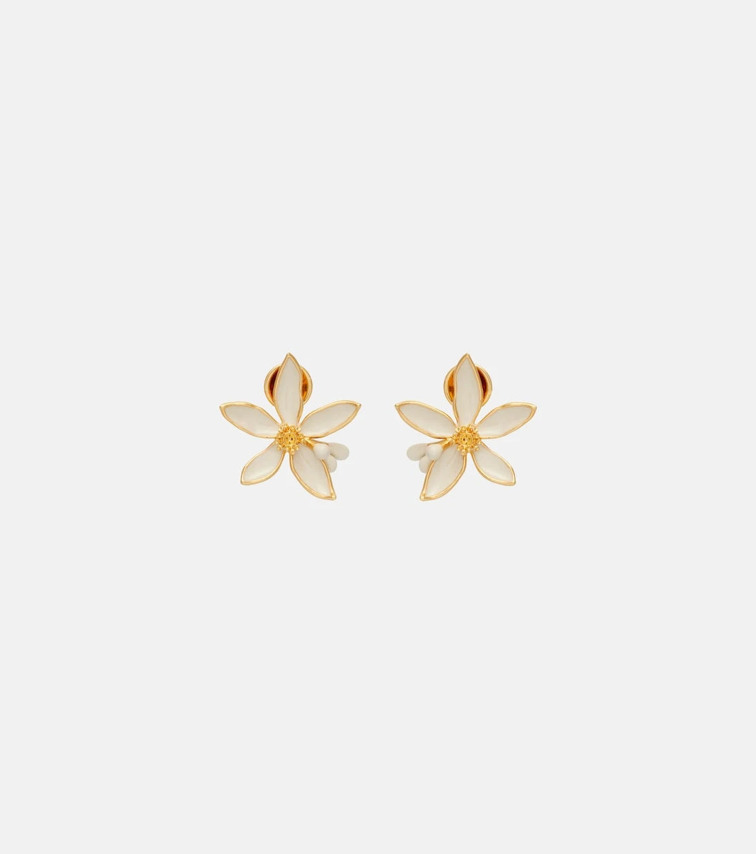 Oscar de la Renta - Orange Blossom enamel earrings