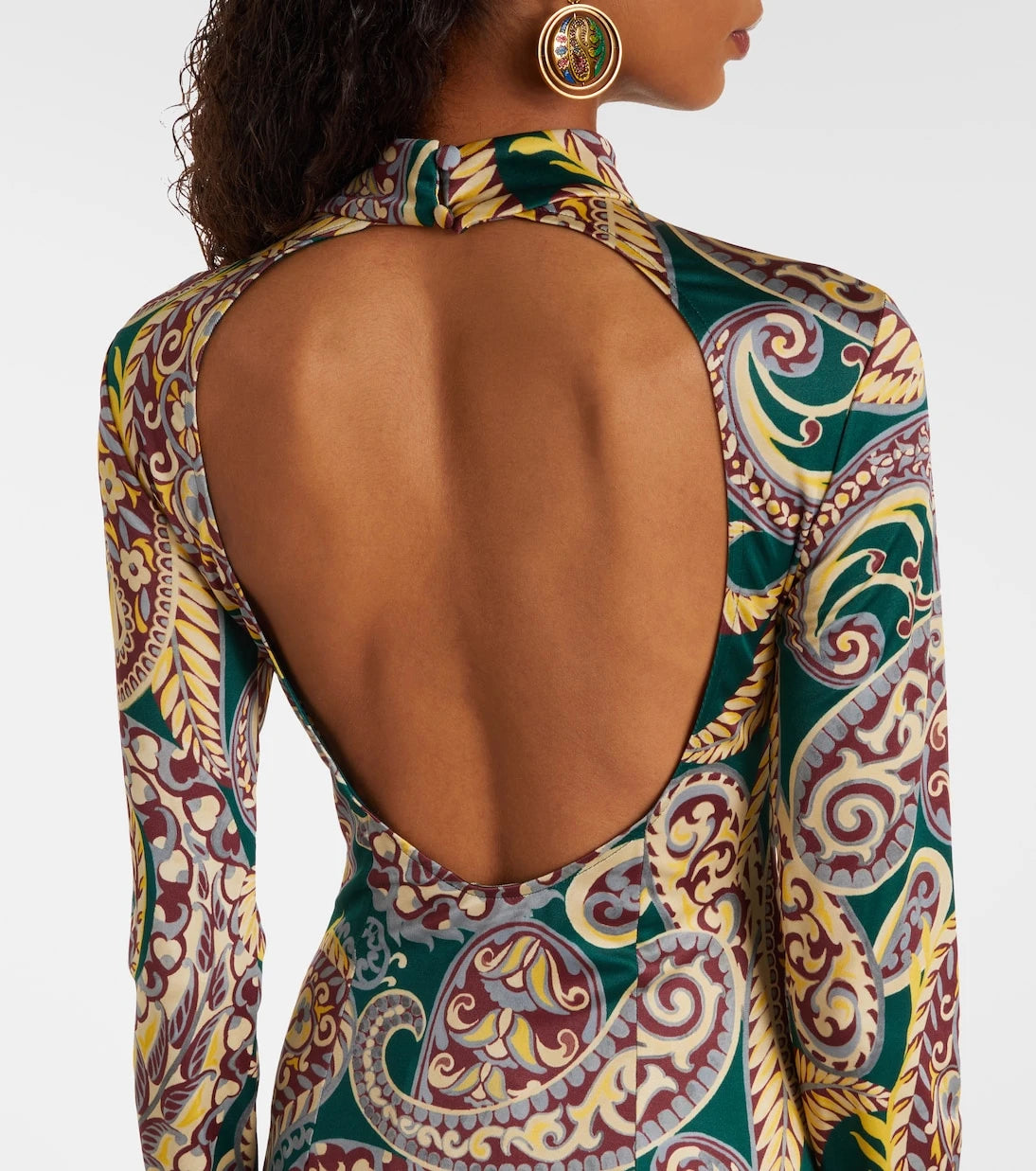 Etro - Paisley asimetrik midi elbise