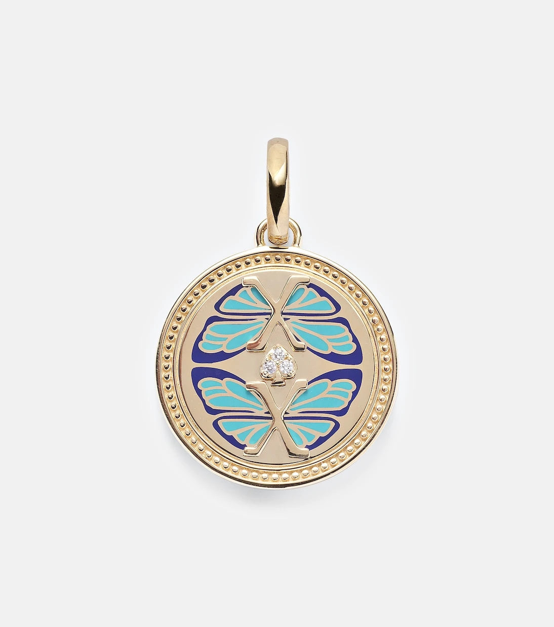 FoundRae - Reverie Medium 18k gold and ceramic pendant with diamonds