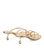 Gold Etana 50 Leather Heeled Mules