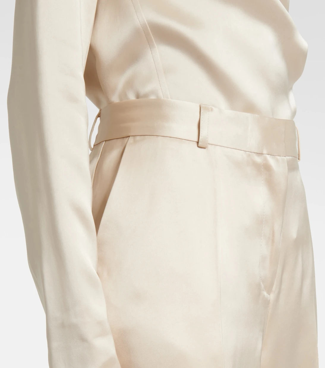 Toteme - High-rise satin straight pants