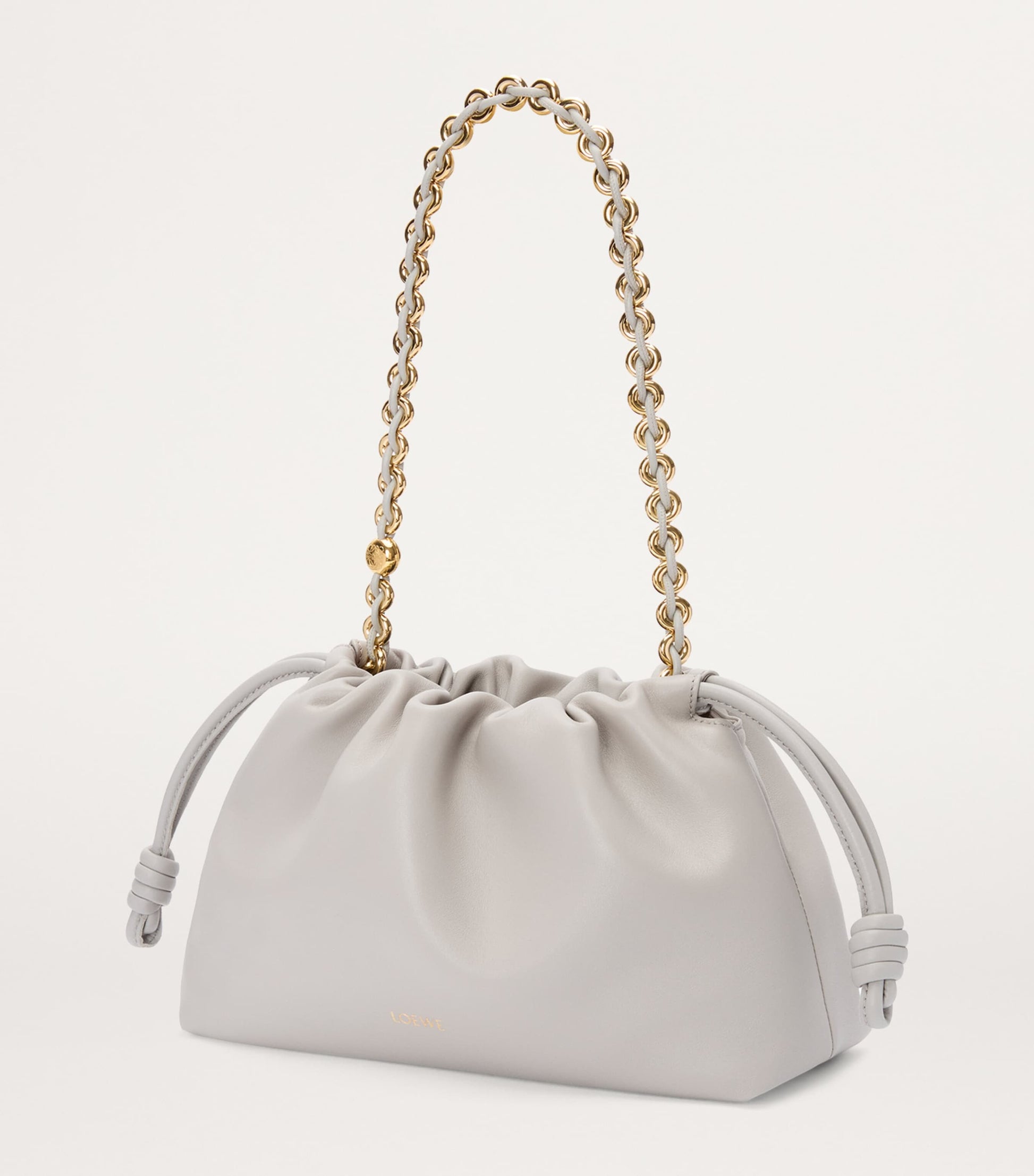 LOEWE Grey Medium Leather Flamenco Shoulder Bag