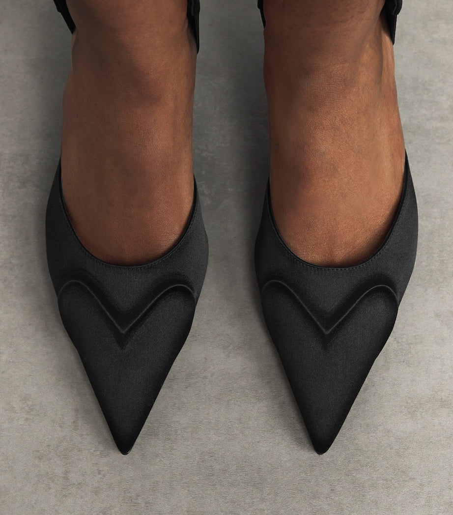 Alaïa Black Satin Heeled Mules 55