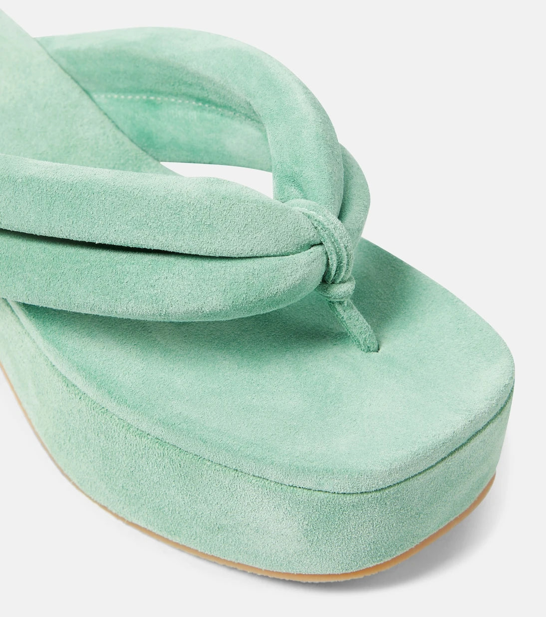Dries Van Noten - Suede platform thong sandals