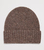 Johnstons Of Elgin Brown Cashmere-Silk Brushed Beanie
