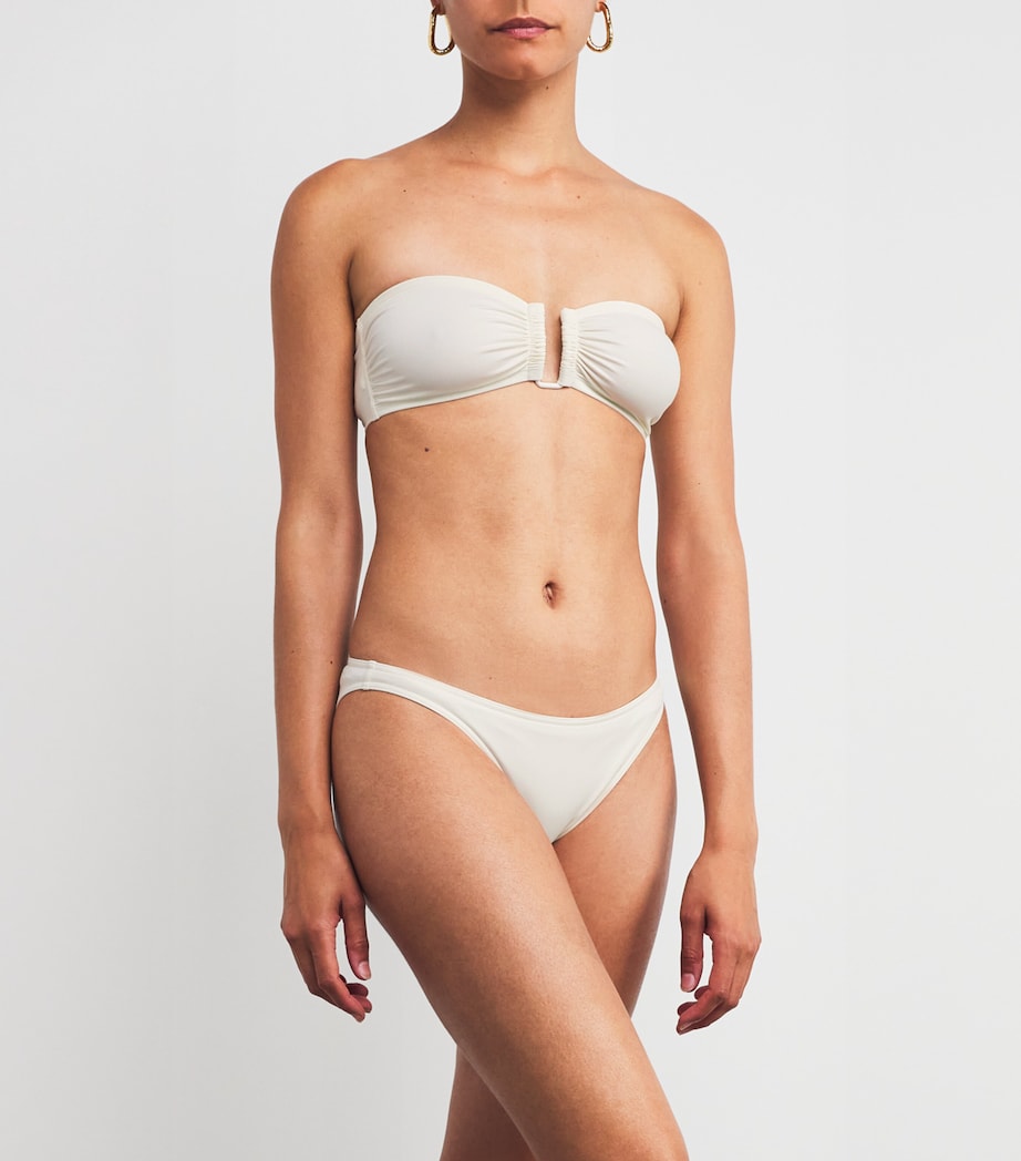 Eres White Show Bandeu Bikini Top