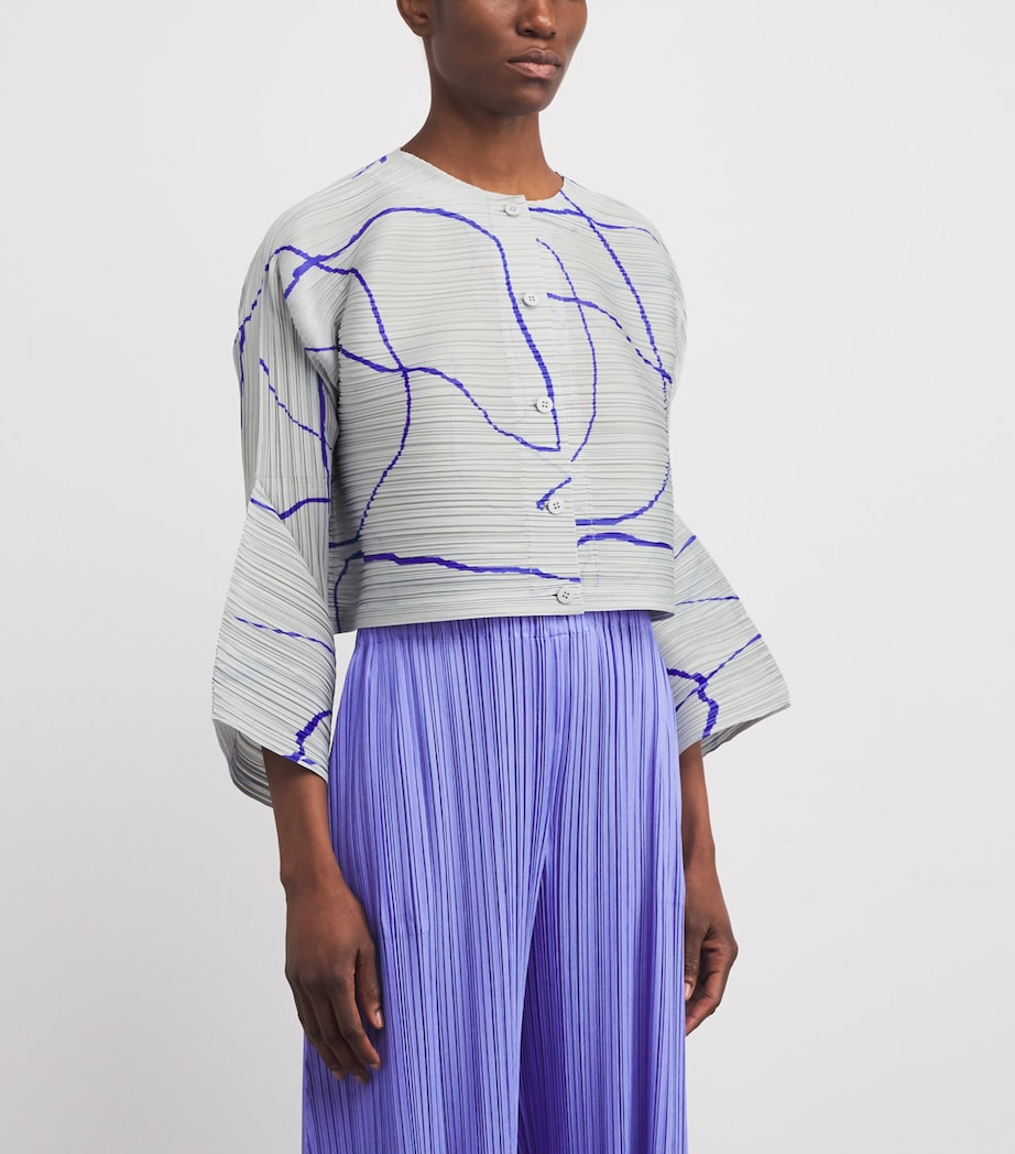 Pleats Please Issey Miyake Grey Printed Pause Jacket