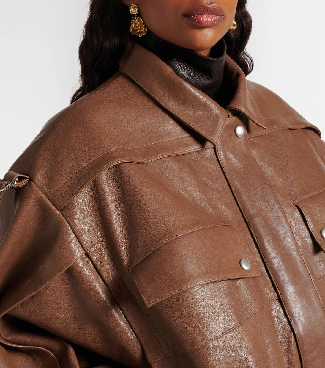 Magda Butrym - Belted oversized leather jacket