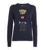 Polo Ralph Lauren Navy Cotton-Linen Polo Bear Sweater