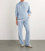 Blue Cashmere Wide-Leg Sweatpants